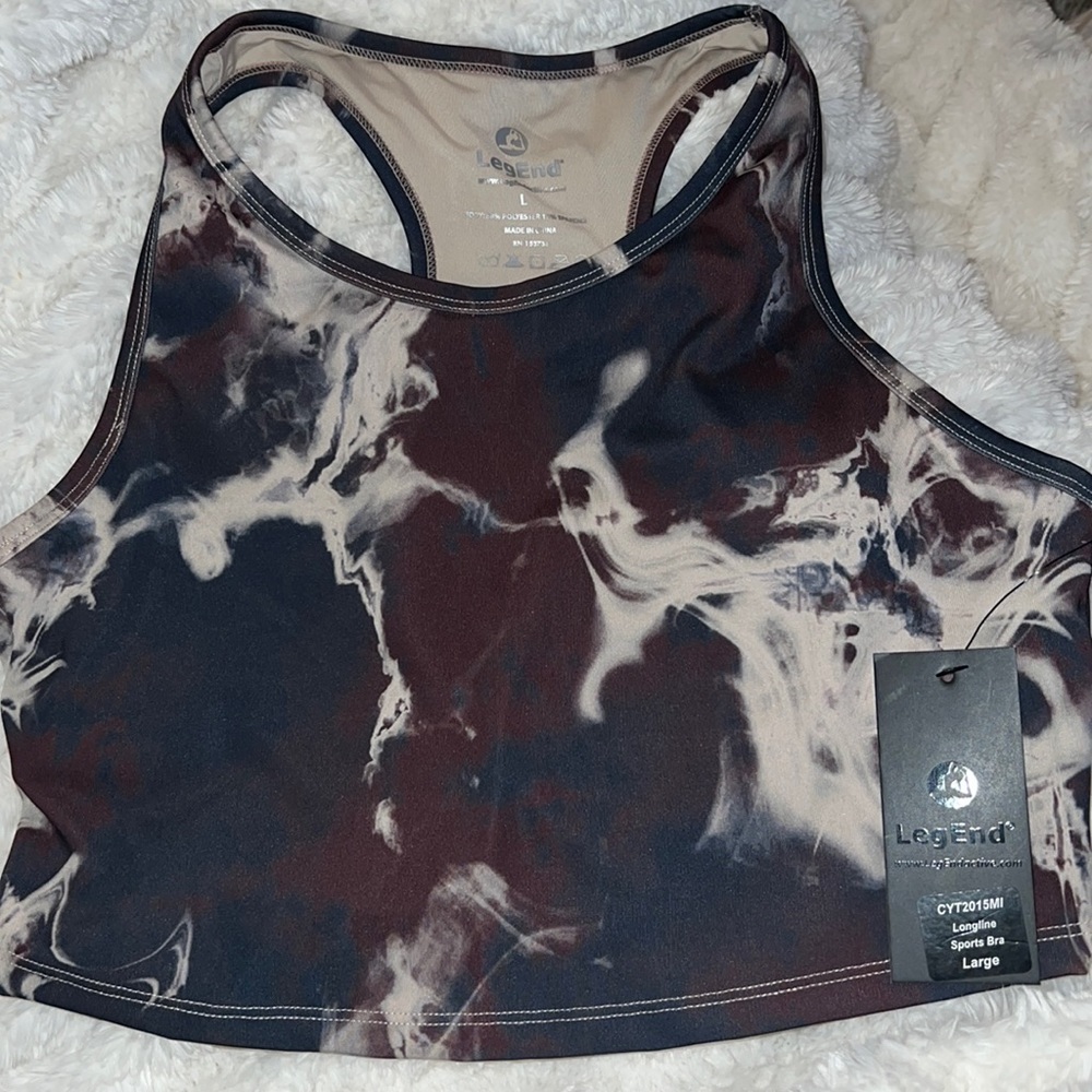 NWT legend longline sports bra‎ Marble dye